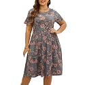Nemidor Women Plus Size Casual Dress Midi