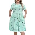 Nemidor Women Plus Size Casual Dress Midi