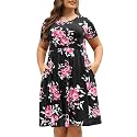Nemidor Women Plus Size Casual Dress Midi