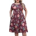 Nemidor Women Plus Size Casual Dress Midi