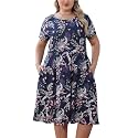 Nemidor Women Plus Size Casual Dress Midi