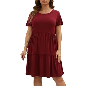 Nemidor Women Plus Size Casual Ruffle Dress