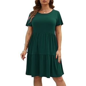 Nemidor Women Plus Size Casual Ruffle Dress