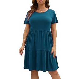 Nemidor Women Plus Size Casual Ruffle Dress