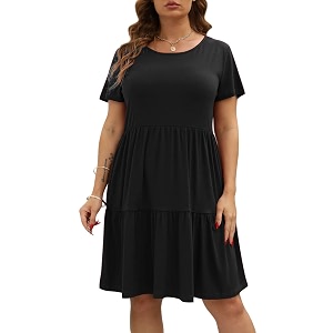 Nemidor Women Plus Size Casual Ruffle Dress