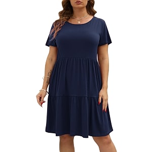 Nemidor Women Plus Size Casual Ruffle Dress