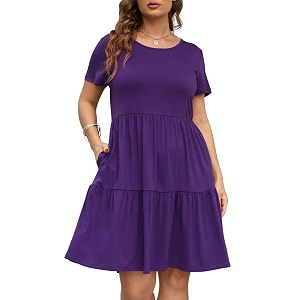 Nemidor Women Plus Size Casual Ruffle Dress