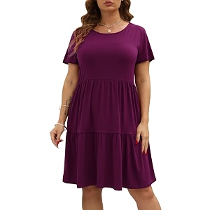 Nemidor Women Plus Size Casual Ruffle Dress