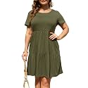Nemidor Women Plus Size Casual Ruffle Dress