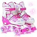 NEMONE Mermaid Adjustable Light up Roller Skates for Girls Boys