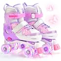 NEMONE Mermaid Adjustable Light up Roller Skates for Girls Boys