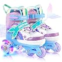 NEMONE Mermaid Adjustable Light up Roller Skates for Girls Boys