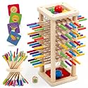 Nene Toys BALLFALL Wooden Board Game for Kids Ages 3-9, Family Tower Game