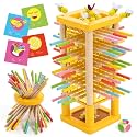 Nene Toys BeeFall 4-in-1 Wooden Tower Game for Kids Ages 3+