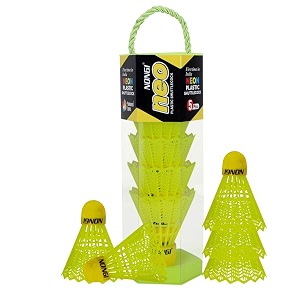 Neo Colored Cork Plastic Badminton Shuttlecocks for