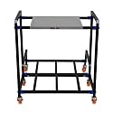 NEOSTAR 2-Tier Metal UPS Stand/Trolley for Two Batteries and Inverter for Home and Office I Load Capacity 150 kg I Double Battery Metal Inverter Trolley/Stand (Goldy) with 2 Inch Wheels I