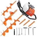 NEO-TEC 72CC Post Hole Digger Gas Powered Auger with 6" 8" 10" Bits & 3 Ext