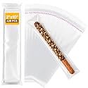NEOACT 420 Pcs Pretzel Rod Bags, 2x10 In Clear Self Sealing Cellophane Bags