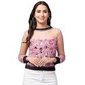 NEOAMBER Women Stylish Sleeveless Sequin Net Western