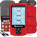 NEOCARBON TENS Unit Muscle Stimulator, Pulse Massager Machine, Red