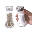 Neodaco 4 oz Salt & Pepper Shaker Set with 3 Adjustable Pour Hole Sizes