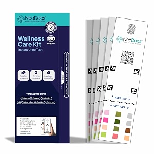 neodocs wellness urine test kits  instant at-home  track 8 parameters  sugar glucose protein liver kidney uti ketones ph hydration leukocytes wbc blood nitrites pack of 5