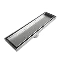 Neodrain 12" Brushed Linear Shower Drain,2-in-1 Flat&amp; Tile Insert Cover