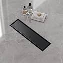 Neodrain 12" Matte Black Linear Shower Drain,2-in-1 Flat&amp; Tile Insert Cover