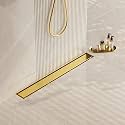 Neodrain 18" Gold Linear Shower Drain,2-in-1 Flat&amp; Tile Insert Cover