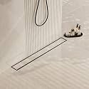 Neodrain 18" Matte Black Linear Shower Drain,2-in-1 Flat&amp; Tile Insert Cover