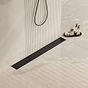 Neodrain 24" Matte Black Linear Shower Drain,2-in-1 Flat&amp; Tile Insert Cover