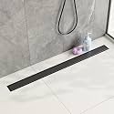 Neodrain 36" Matte Black Linear Shower Drain,2-in-1 Flat&amp; Tile Insert Cover