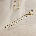 Neodrain 40" Gold Linear Shower Drain,2-in-1 Flat&amp; Tile Insert Cover