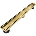 Neodrain 60" Gold Linear Shower Drain,2-in-1 Flat& Tile Insert Cover