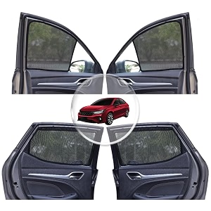neodrift 39neoshade39 magnetic car sunshades for suitable for honda city 2020-2026 set of 4 - front amp rear - zipper only on rear rowuv protection magnetic grip privacy amp heat control