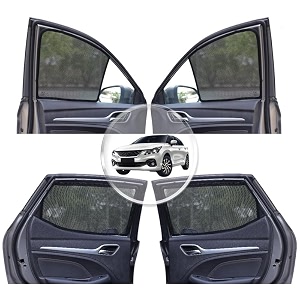 neodrift 39neoshade39 magnetic car sunshades for maruti suzuki baleno  set of 4 front  rear windows  uv protection magnetic grip rear zipper shades privacy amp heat control