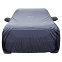 NEODRIFT 'SuperTech' Car Cover for Volkswagen Virtus (100% Water-Resistant, All Weather Protection, Tailored Fit, Multi-Layered &amp; Breathable Fabric) (Colour: D.Grey+Black)