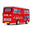 Friction Powered Double Decker Bus Toy for Kids Toddlers Boys Girls | Pull Back London Sightseeing Bus Vehicle Toy | Big Plastic Bus Age 3+ | BIS Certified | Made in India | NeoKiddo (Red)