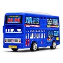 Friction Powered Double Decker Bus Toy for Kids Toddlers Boys Girls | Pull Back London Sightseeing Bus Vehicle Toy | Big Plastic Bus Age 3+ | BIS Certified | Made in India | NeoKiddo (Blue)