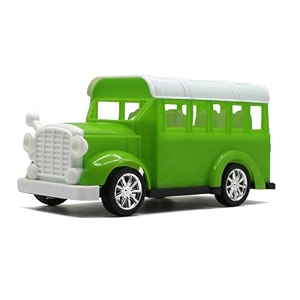 neokiddo friction powered school bus toy for kids  modern travel vehicle simulation model  durable plastic non-electric bus with smooth tyres green