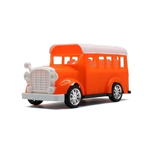 neokiddo friction powered school bus toy for kids  modern plastic travel vehicle model with durable tyres  non-electric educational simulation bus orange