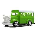 NeoKiddo Friction Powered School Bus Toy for Kids | Modern Travel Vehicle Simulation Model | Durable Plastic Non-Electric Bus with Smooth Tyres (Green)