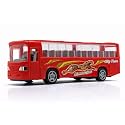Pull Back School Bus Toy for Kids Toddlers Boys Girls | Limousine Travel Bus Vehicle Toy with Openable Doors &amp; Luggage Boot | Pull Along Model Toy Age 4+ | BIS Certified | NeoKiddo (Red)