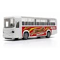 Pull Back School Bus Toy for Kids Toddlers Boys Girls | Limousine Travel Bus Vehicle Toy with Openable Doors &amp; Luggage Boot | Pull Along Model Toy Age 4+ | BIS Certified | NeoKiddo (White)