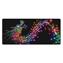 Neon Dragon Animals Extended Gaming Mouse Pad, with Stitched Edges Large Mouse Pad Desk Protector, Rubber Base Mousepad Keyboard Mouses Mat for Work Game Office Home- 32" X 12" Inch