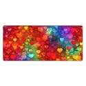 Neon Heart Shape Extended Gaming Mouse Pad, with Stitched Edges Large Mouse Pad Desk Protector, Rubber Base Mousepad Keyboard Mouses Mat for Work Game Office Home- 32" X 12" Inch