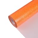 Neon Orange Glitter Heat Transfer Vinyl 12" x 15 ft HTV for Shirts, Glitter HTV for All Cutter Machine - Easy to Cut &amp; Weed for Heat Vinyl Design