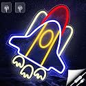 Neon Signs Rocket, Rocket Lamp, Big Space Ship Led Light Room Decor, Neon Sign, Airplane Shape Lamp Universe Theme Decoration, Neon Signs for Wall Decor for Teen Boys&Girls Bedroom & Gaming Room