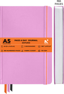 neorah 368 pages-110 gsm page a day dot grid notebook journal back pocket3 book mark a5 journal dotted 368 pages