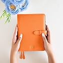 NEORAH — A5 Notebook Sleeve with Loop + Dotgrid Journal | Faux Leather Sleeve + Penloop | 2 Front 1 Back Compartment | 6 Card Slots| 2 Bookmarks| Gift Box—Fits Any A5 Softcover Notebook –AFTERGLOW.